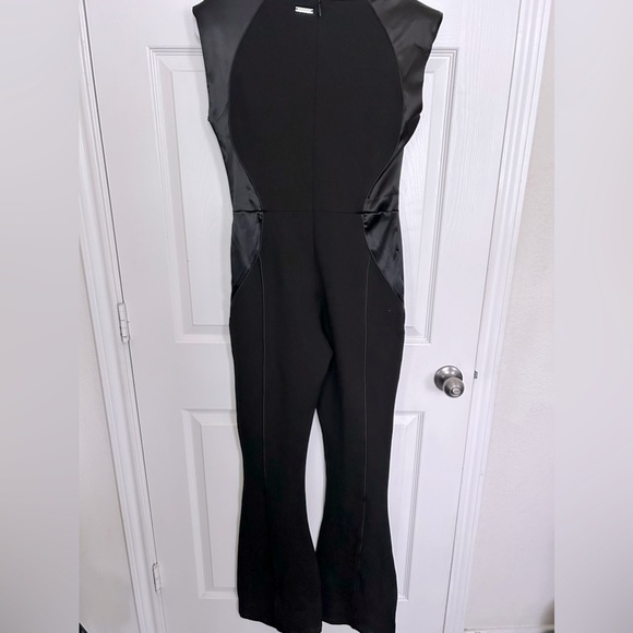 Manière De Voir, Satin Contour Flared Jumpsuit - Black Size 12 - Picture 5 of 12
